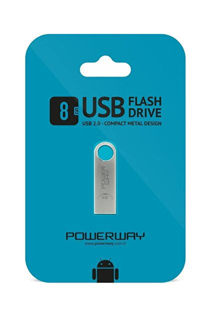 Powerway 8 Gb Metal Flash Bellek Metal Tasarım Usb Bellek